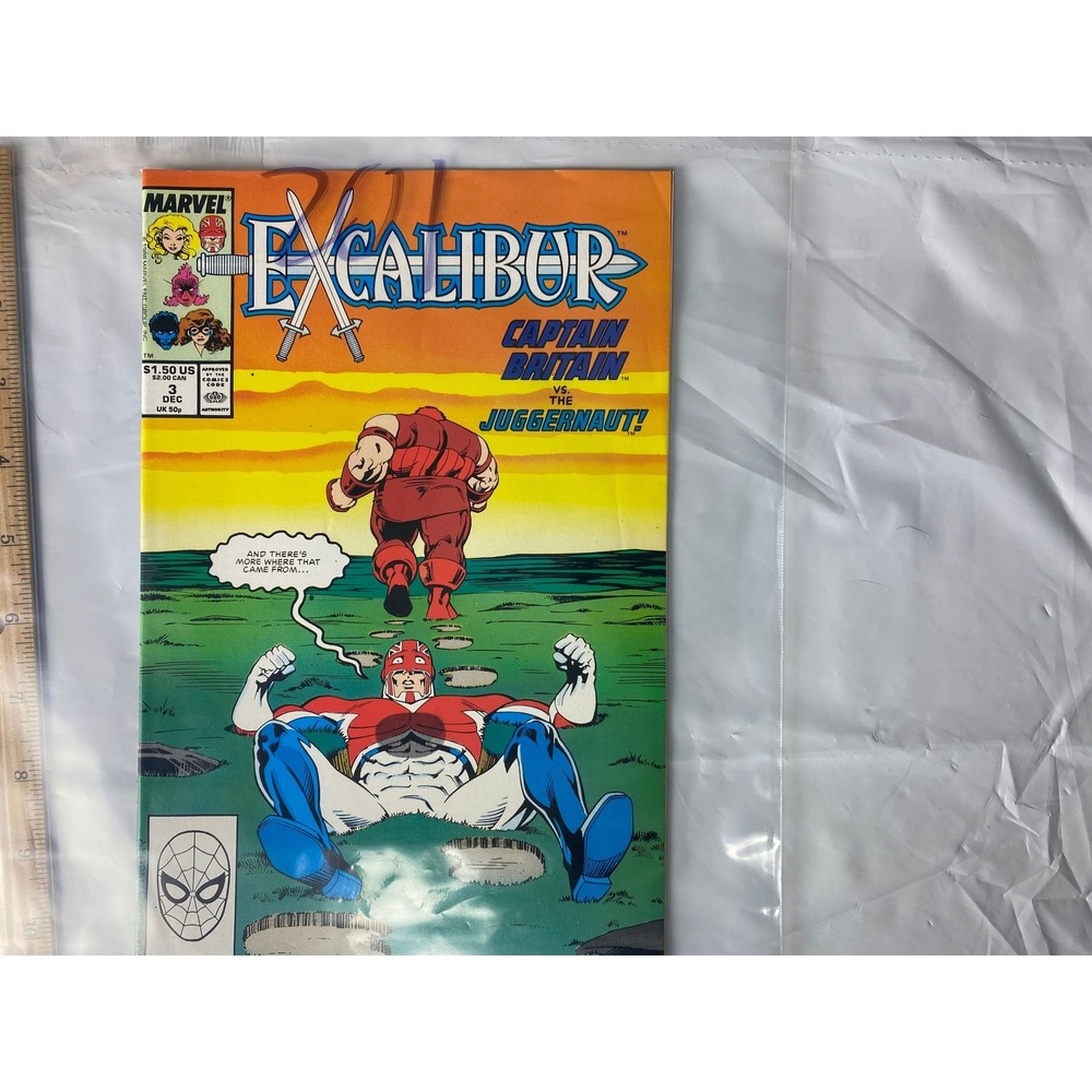 Marvel Comics Excalibur 3 Captain‎ Britain vs The Juggernaut Comic Book 1988